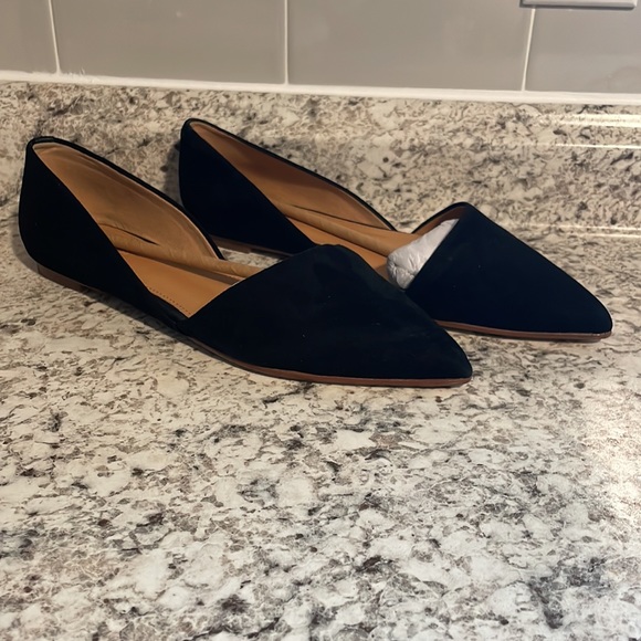 J Crew Factory Black Zoe suede d'Orsay flats VARIOUS SIZES F5310 - Picture 2 of 6